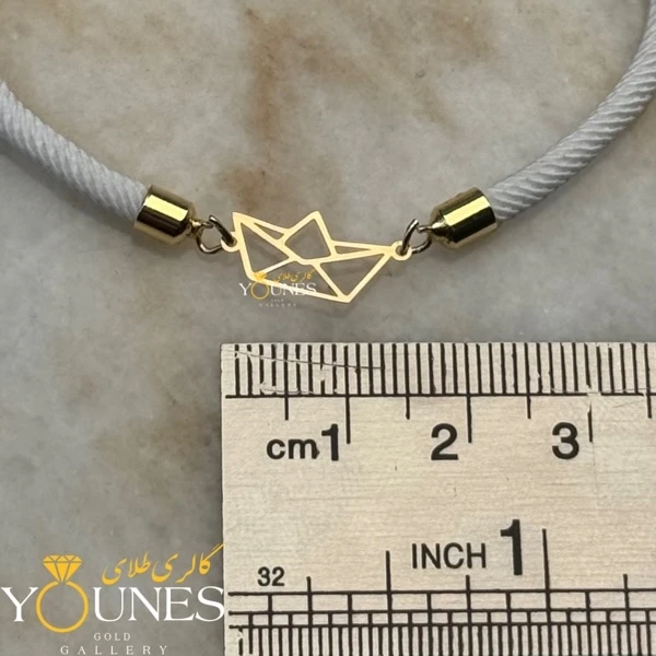 دستبند قایق اوریگامی طلا لیزری